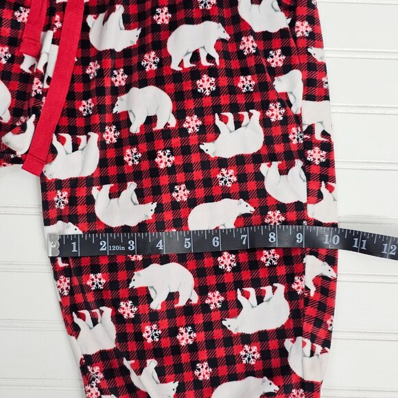 Buffalo Plaid Winter Holiday Polar Bear Print Women's Pajama Pants Size M NWOT - Picture 11 of 12